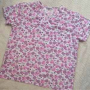 BREAST cancer awareness, scrub top